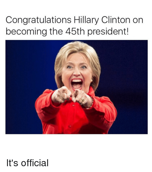 What are the odds of hillary clinton becoming presidential